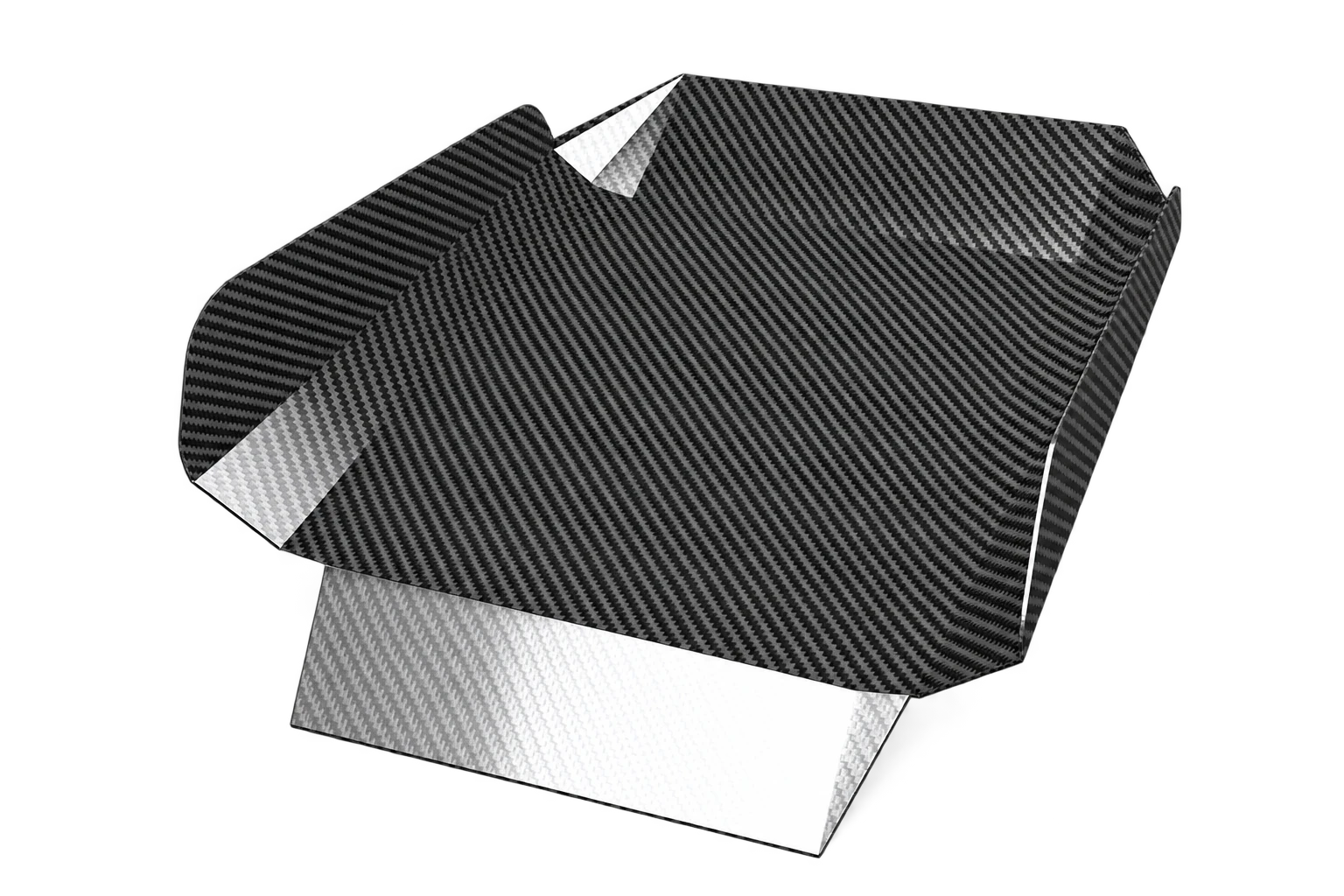 Flat carbon fiber panels with visible weave and trimmed edges